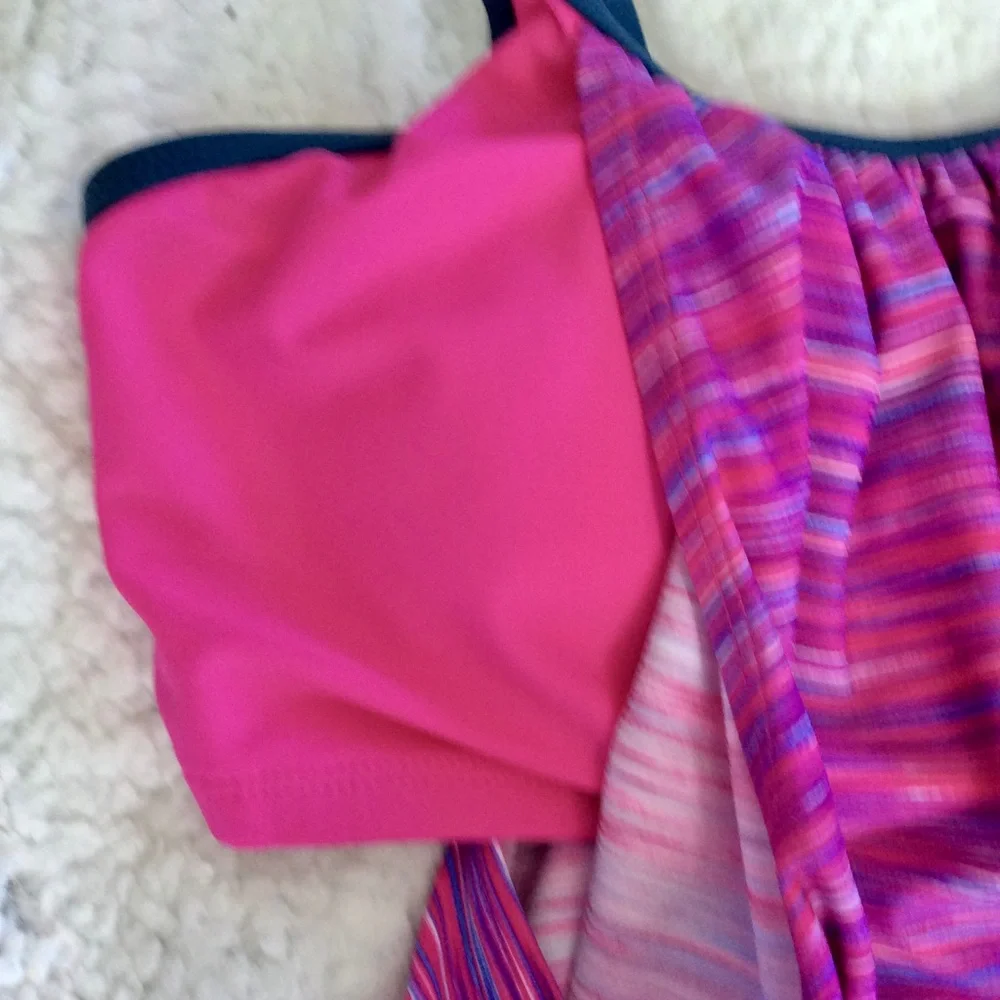 NWT Free Country Striped Swim Tankini Top